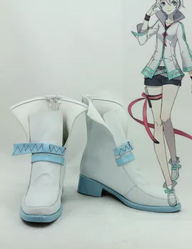 

Custom Made Japanese Anime White Vocaloid China Project Yan He Cosplay Boots Shoes For Christmas Halloween
