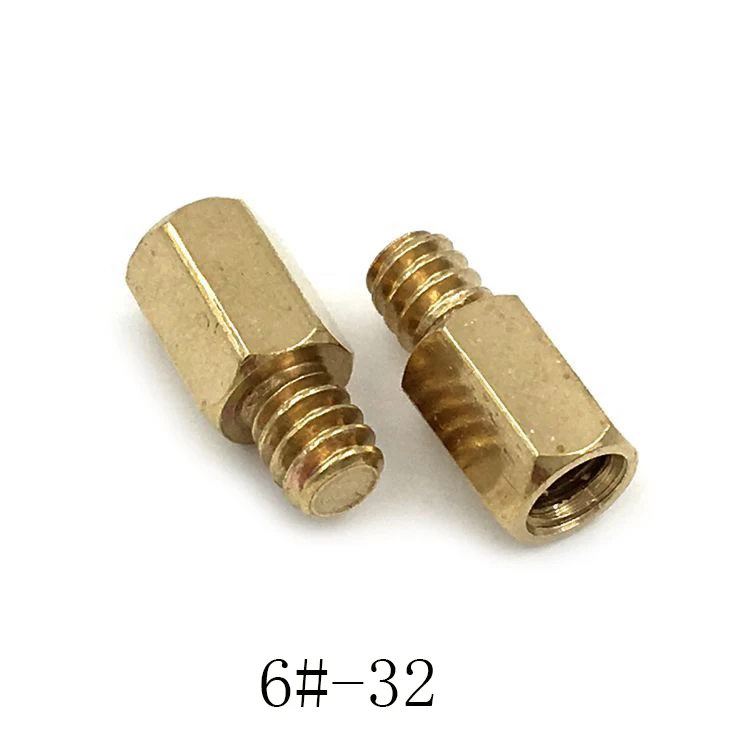 UNC 6 32 standoff brass spacer copper female to male thread connector