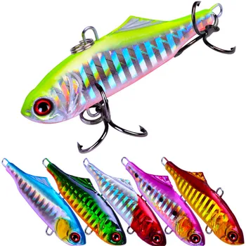 

1PCS 6.5cm/14.2g VIB Winter Ice Fishing Lures Bionic Hard Bait Vibration Lure Crankbait Fish Bass Wobbler Bait Treble Hooks