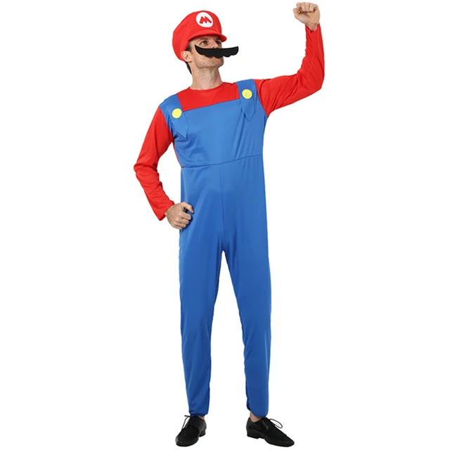 Cosplay Adults and Kids Super Mario Bros Cosplay Dance Costume Set Children Halloween Party MARIO & LUIGI Costume for Kids Gifts -