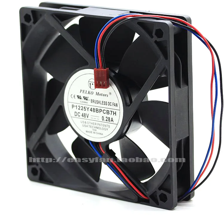 Новый для PELKO Motors P1225Y48BPCB7H 48 В 0.28A 12025 12 см двойной шариковый подшипник вентилятор охлаждения