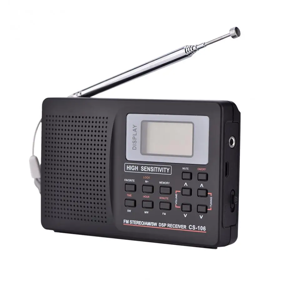 

VBESTLIFE Portable Radio Sound Full Frequency Radio Receiver Alarm Clock FM Radio Mini Radio Support FM/AM/SW/LW/TV