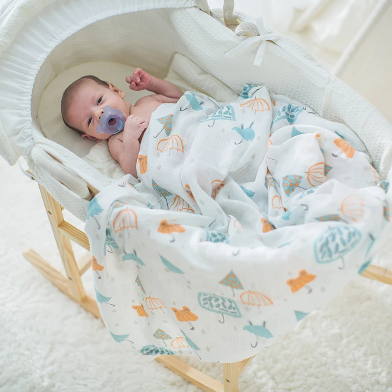 Tonning's Percale Series Baby Swaddle Wrap Newborn Bamboo Muslin Cotton
