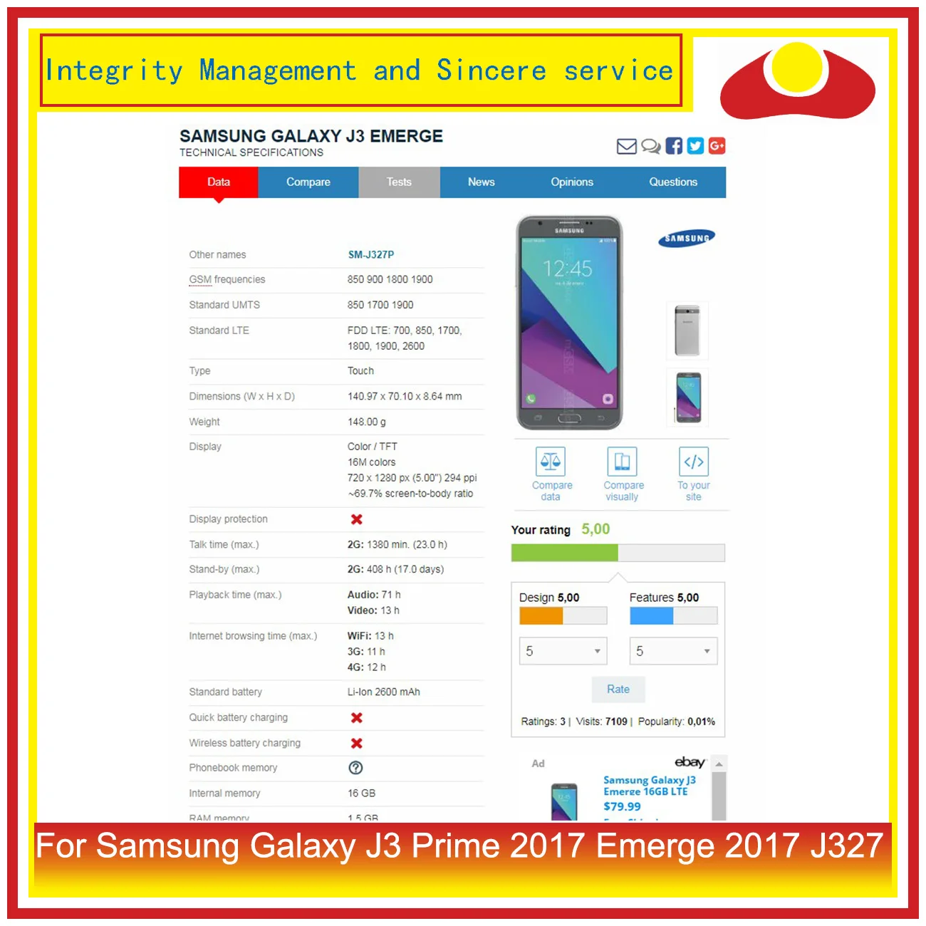 Для Samsung Galaxy J3 Prime Emerge 2nd j327W J327V J327T корпус батарея Дверь задняя Задняя стеклянная крышка корпус