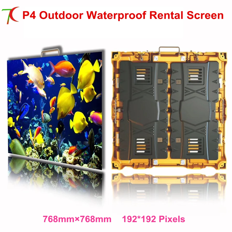 

P4 outdoor cost-effective 768*768mm outdoor waterproof aluminum cabinet display,IP65,5500cd high brightness