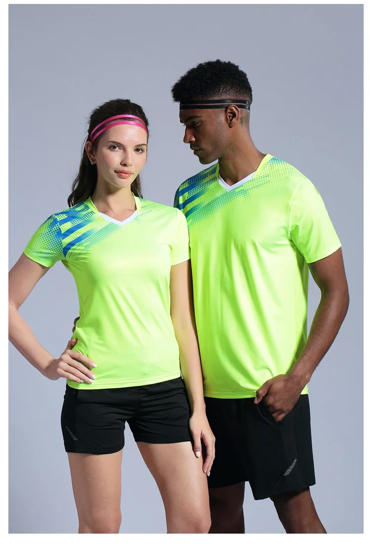 Мужская и женская спортивная рубашка для бега быстросохнущие дышащие рубашки для бадминтона и настольного тенниса командная игра Фитнес тренировочные футболки