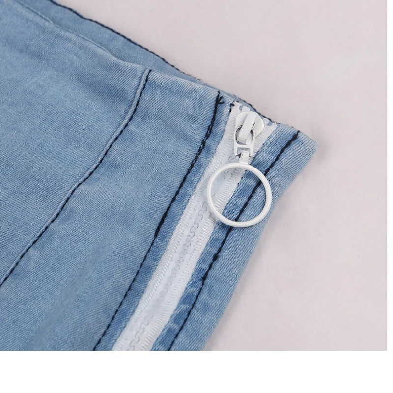 Женская сексуальная мини джинсовая юбка на молнии сбоку джинсовая юбка-карандаш Летняя короткая джинсовая юбка женская повседневная синие джинсовые юбки брюки женские