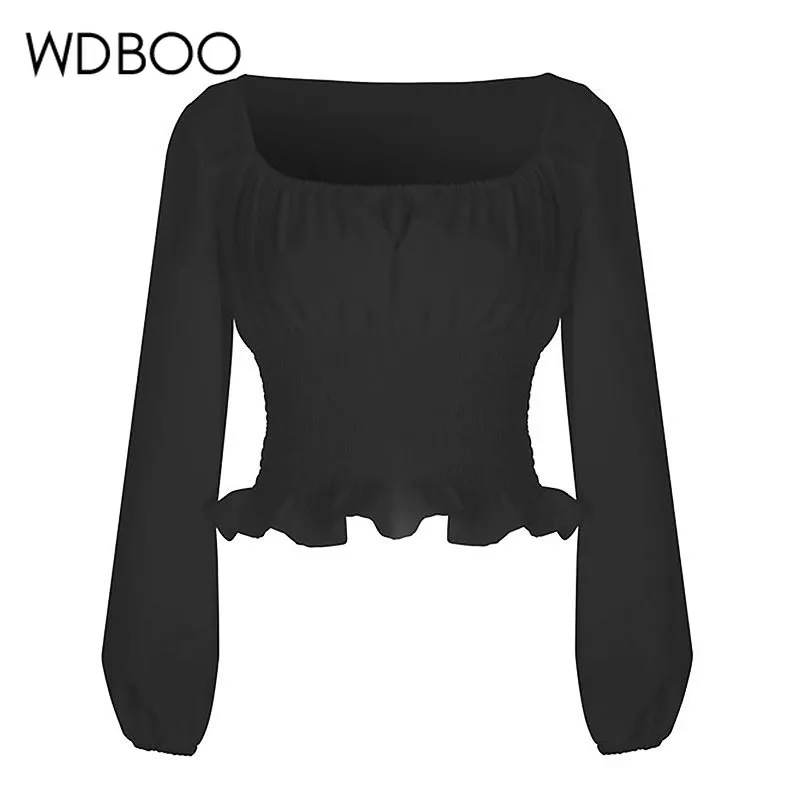 Женская блузка с длинным рукавом WDBOO розовая оранжевая белая черная эластичная