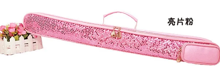 75cm creative gifts for girl lady kid professional portable beautiful flute bag case soft gig padded cover box backpack shoulder - Цвет: shine pink