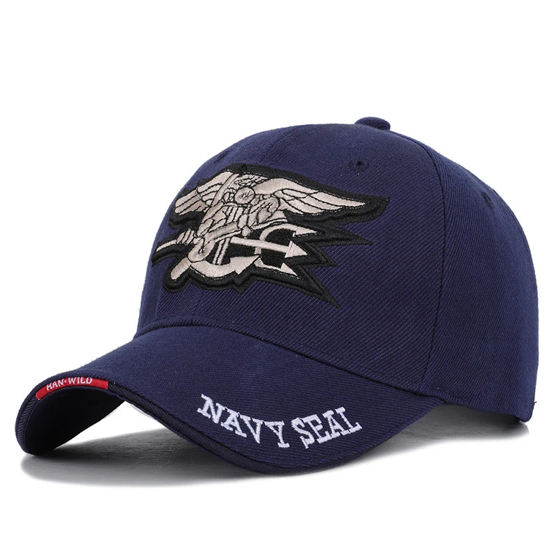 Американский морской уплотнитель бейсбольная кепка для мужчин и женщин тактические кепки уличные летние шапки Bone Gorras армейская Кепка папа шляпа - Цвет: Тёмно-синий