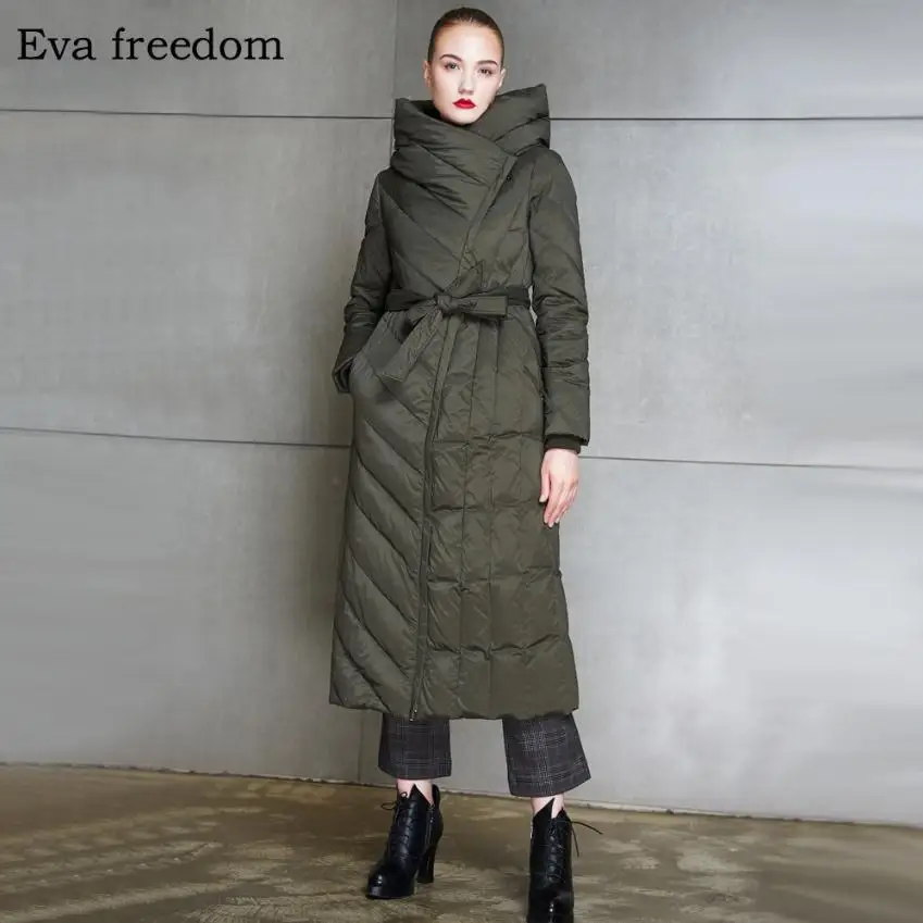 

High Quality 2019 Winter New Collection Women Hooded Long Down Coat Female Winter Warm Thick Down Jacket wj2572 factory outlets
