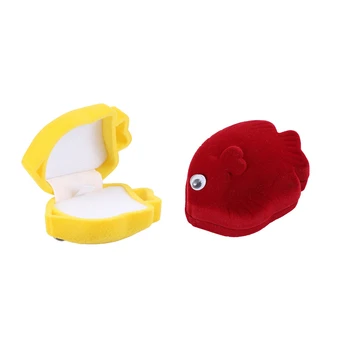 

Creative Fish Ring Box Container Animal Shape Storage Jewelry Box Earring Carrying Jewelry Packaging Display