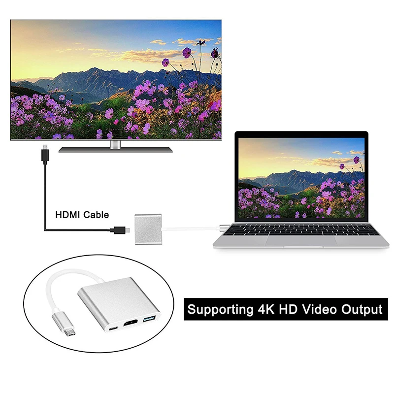 DOITOP Тип с 3,1 до 1080 P HDMI Тип C 3,0 USB C 3,0 PD зарядки конвертер для Macbook Nokia n1 Dell XPS13 Йога 900 проектор B3