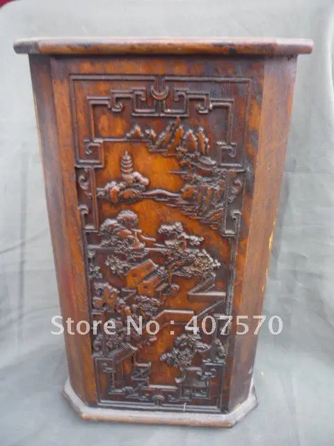 

Rare Qing Dynasty wooden brush pot,with carving,free shipping