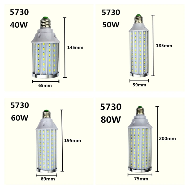 5730 Алюминиевая СВЕТОДИОДНАЯ Лампа в виде ракушки лампа 18W25W30W40W50W 60 Вт 80 Вт 85-265V E14 E26 E27 E39 E40 светодиодный кукурузный светильник уличный фонарь холодный теплый белый