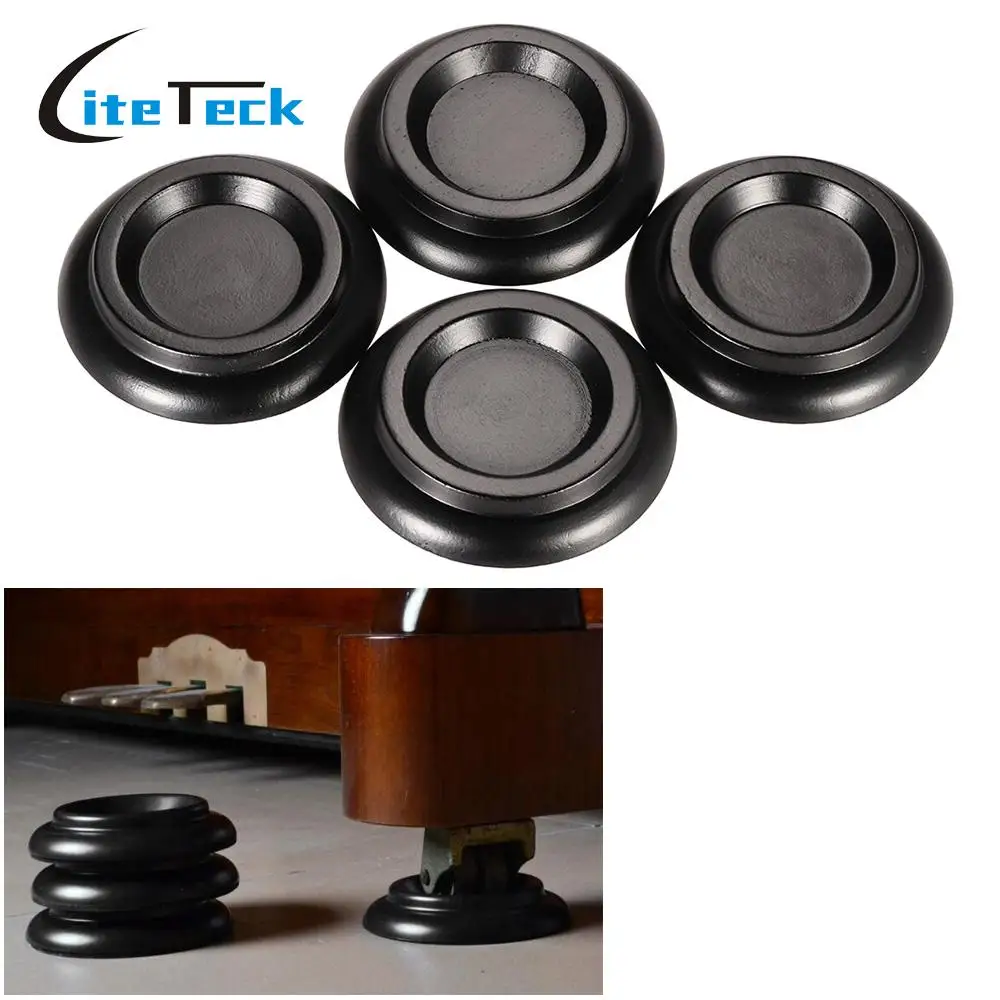 High Quality 4pcs/set Solid Wood Upright Piano Caster Cups w/ EVA Anti