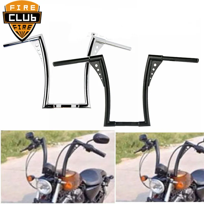 

Chrome APE Hanger 1-1/4" Handlebar " Backward Wide Tapered Handle Bar for Harley Chopper Cafe Racer Sportster Touring