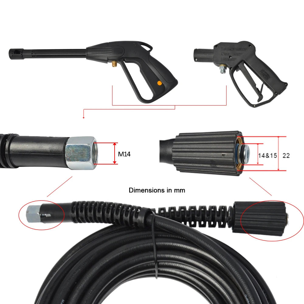 Шланг для мойки высокого давления, шланг для мойки автомобиля, шланг для очистки воды 10 м* 160 бар 2320psi для Huter Hammer Kohler Champion, мойка высокого давления
