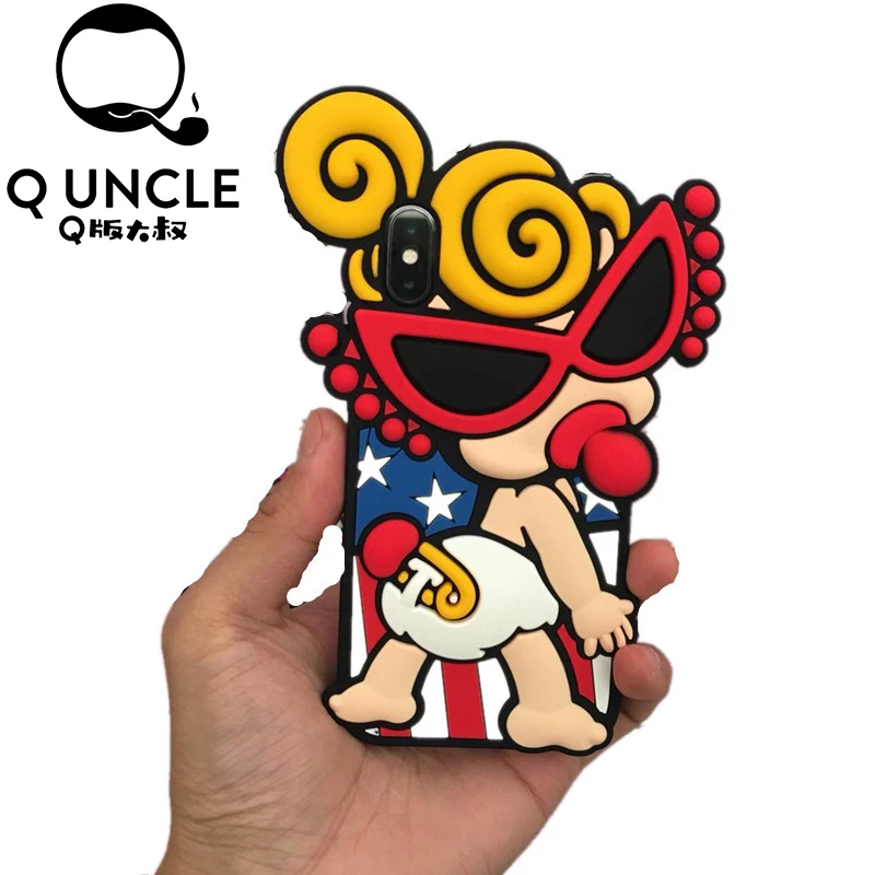 

Q UNCLE 3D Cartoon Soft Silicone Phone Case For Apple iPhone XR XS MAX 6s 6 X 8 Plus