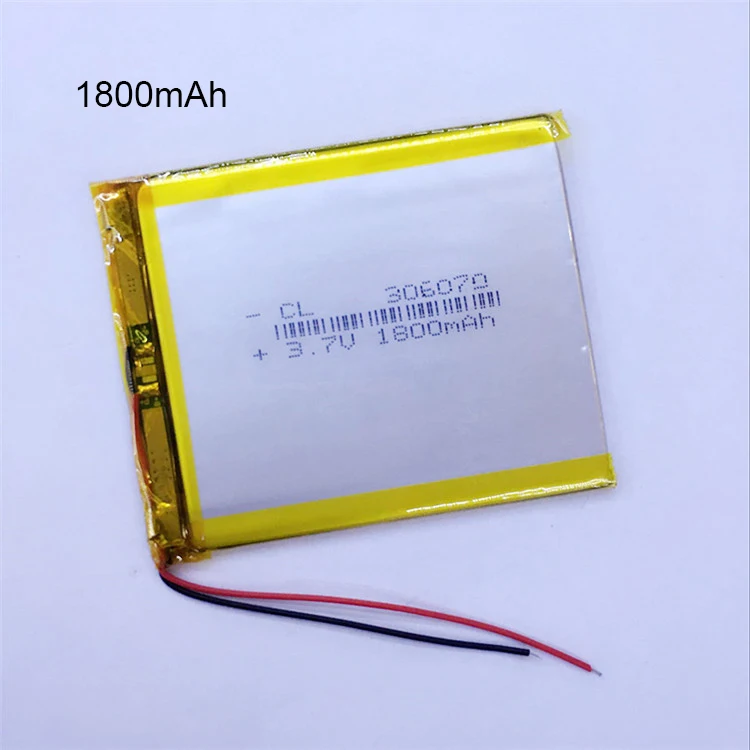 

Dinto 1pc 1800mAh 306070 Rechargeable Lithium Li-Polymer Battery Li-ion Li-Po Cells Batteries for GPS PAD E-BOOK Powerbank
