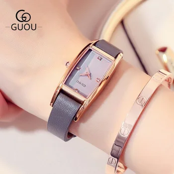 

2017 New Famous Brand Luxury Women Watches Fashion Square dial Quartz Watch Ladies Genuine Leather Wristwatch relogio feminino