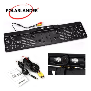 

170 Degree Viewing Angle Waterproof Vehicle Rearview Camera European Car Licence Plate Car Rear View Camera 4 LED Night Vision