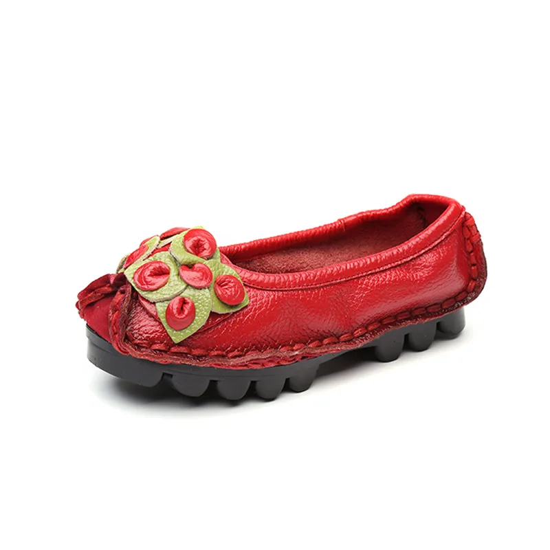 Женские туфли-лодочки Национальный Hand Made Пояса из натуральной кожи Мокасины для женщин без шнуровки женская повседневная обувь женская мода мелкие плоские Обувь мягкие новые