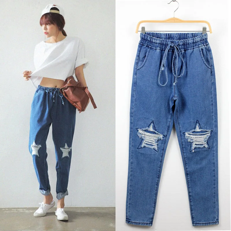 loose denim trousers