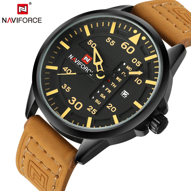 

NAVIFORCE Original Luxury Brand Army Military Quartz Watches Men Hour Clock Sports Leather Wristwatch relogio masculino