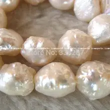 Натуральный пресноводный натуральный белый 10-13 мм БАРОККО 1" ожерелье свободные бусы