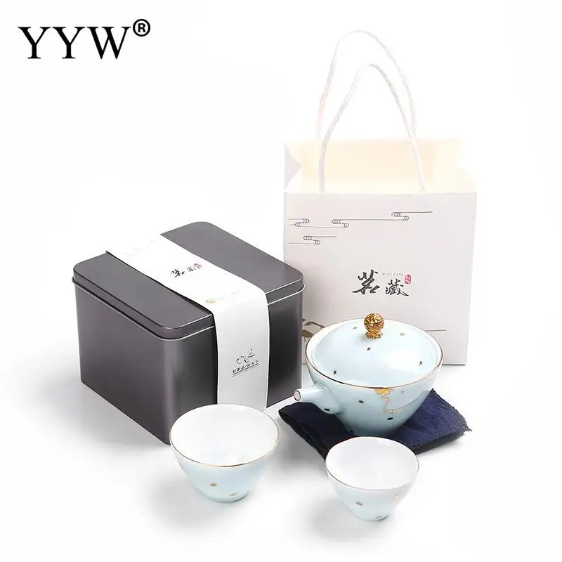  Tea Set 2 Colors Pattern White Celadon Teapot Milk Oolong Tea Cup Elegant Mug Gift Home Kitchen Tea - 33034370447