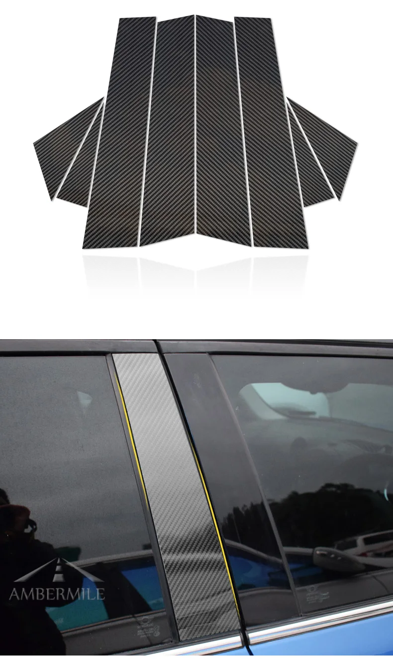 Mini Cooper Countryman R60 Accessories Carbon Fiber B C Pillar Cover Trim Window Mouldings Car Protector Stickers (2)