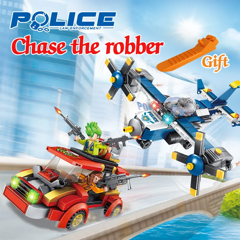 

City Police Series Blocks Compatible LegoINGLYS Mini Action Figures Military Air Force Helicopter Bricks Enlightening Toys
