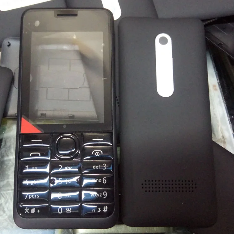 

New Full Complete Mobile Phone Housing Cover Case+English Keypad For Nokia 301