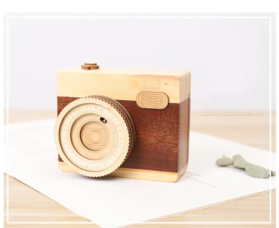 Cute Camera Music Box To Send Girls Kids Creative Wooden Mini Music Box Home Decoration Gift Birthday Daughter Christmas (20)
