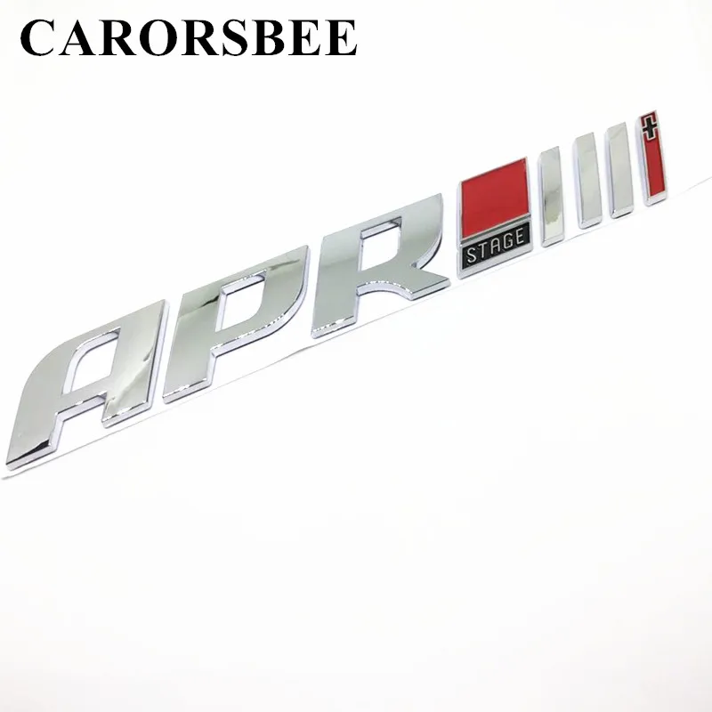 

CARORSBEE 3D ABS plastic Auto Car APR Stage /// + Emblem Tail Side Sticker Badge styling Decals For Golf Tiguan S3 S5 S6 TTS RS7