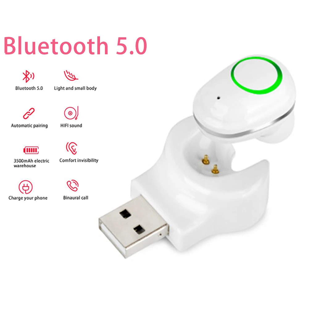 

YA07 TWS Wireless Earphones Bluetooth 5.0Mini HiFi Invisible Earbuds Stereo Bass Waterproof Headsets with Charging Case