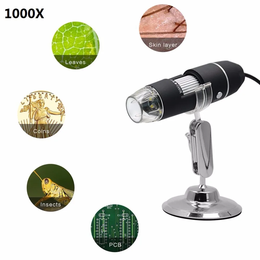 

3 in 1 Wireless WiFi 8LED 1000X Digital 2MP HD 1080P Soldering Microscope Magnifier Video Camera with Stand for Soldering