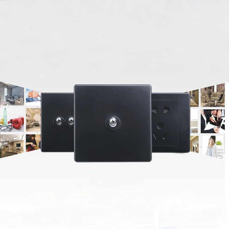 

4Pcs a Pack Black Open A Single Control Switch Bedside Switch 86 Type