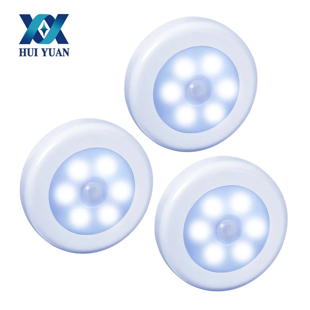 

3 pcs / Lot Infrared Motion Sensor 6 Led Night Light Wireless Detector Light 3 AAA Battery Powered Wall Lamp Light Auto On/Off