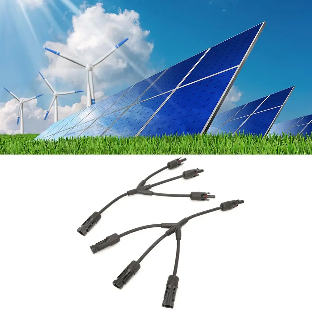 

Y Type Solar Panel Cable Connector 1 Pair of Solar Panel MC4 Connector Waterproof Extension Cable PV Wire Adapter