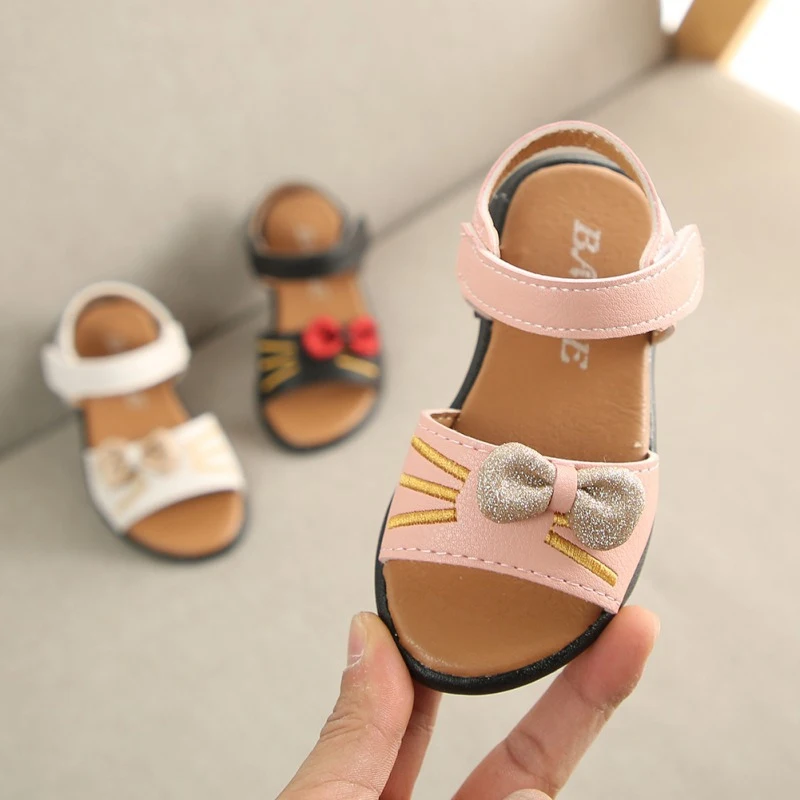 Летние для маленьких девочек детская обувь принцессы для маленьких девочек 1 пара обувь нескользящие холст бантом Новорожденные малыши