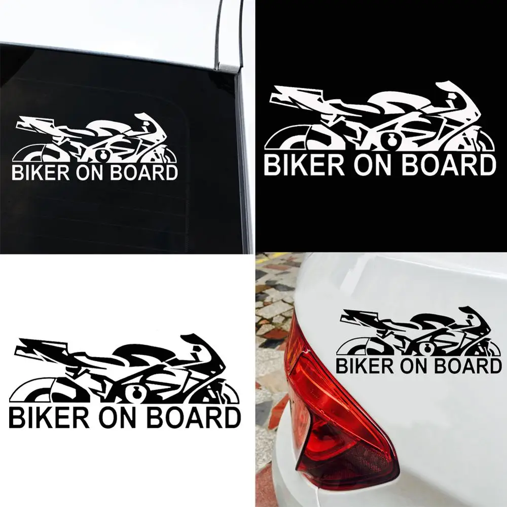 

Biker on Board Motorcycle Reflective Car Truck Vehicle Decals Sticker Decor