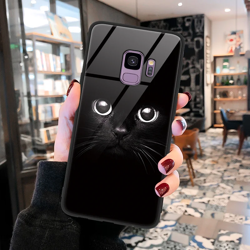 Cat Чехол крышка с узорами для samsung Galaxy A50 M20 M10 Note 8 9 S10e S8 S9 S10 плюс J5 J7 Prime A6s J4 A6 A7 A8 2018