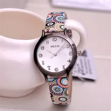 Relogios Femininos Kezzi Marque De Mode Casual Quartz Femmes Montre-Bracelet Véritable bracelet En Cuir Affichage Analogique Montre k1056