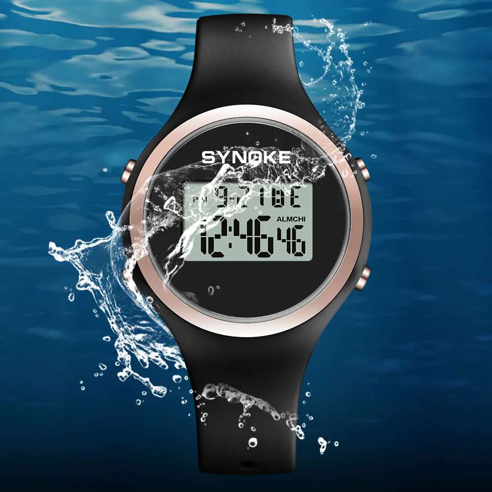 SYNOKE Student Sport Watches Digital Watch 50m Waterproof electronic watch Fashion Chronograph LED montre reloj relogio clock