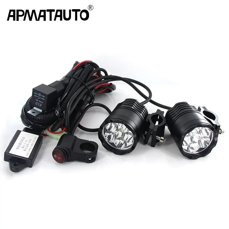  Plug&play 60W Motorcycle Headlight spotlight 9600lm/set 6000k auxiliary LED lights Fog light CNC ma - 33021354050