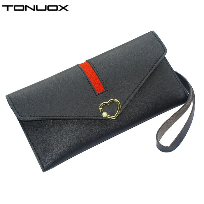 

Women Wallets Heart Lady Purses Envelope Moneybag Woman Long Wristlet Wallet Zipper Coin Purse ID Cards Holder Pocket Pouch Bags
