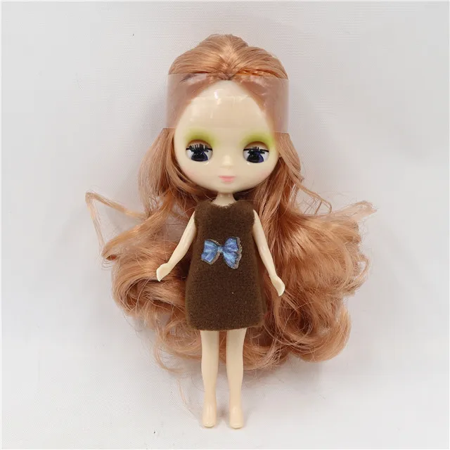 DBS blyth mini doll 10CM BJD normal body doll long hair 10cm toy anime random dress as a gift 22