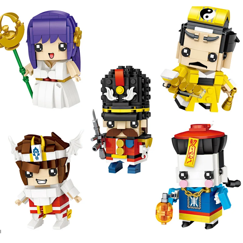 Imagem dos Desenhos Engraçado Clássico Filme Animados Cabeça Grande Mini Bloco Sacerdote Chinês Zumbi Cadáver Santos Seiyas Athena Nutcrackers Tijolos Brinquedos